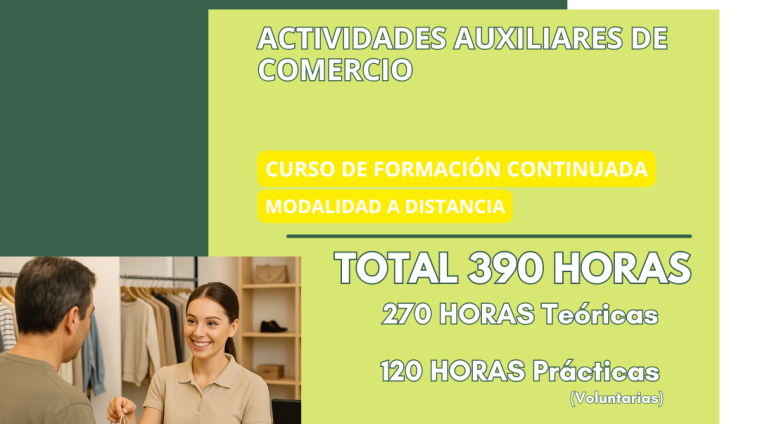 26.web ACTIVIDADES AUXILIARES DE COMERCIO. CURSOS DE FORMACIÓN CONTINUADA (MODALIDAD A DISTANCIA) 2025