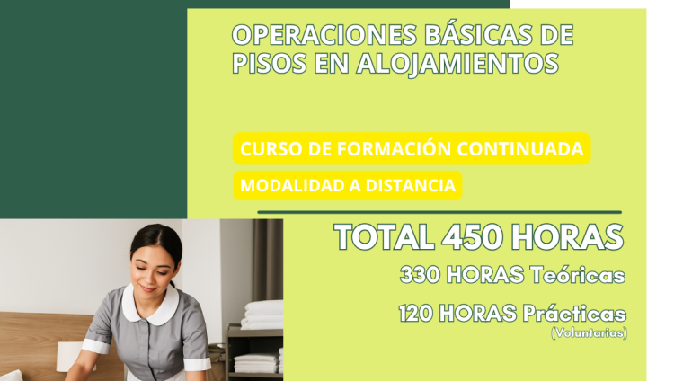 13.OPERACIONES BÁSICAS DE PISOS EN ALOJAMIENTOS. CURSOS DE FORMACIÓN CONTINUADA (MODALIDAD A DISTANCIA) 2025